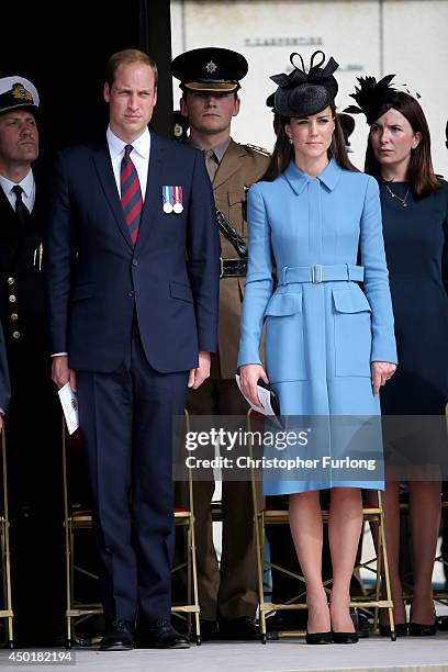 Prince William, Duke of Cambridge and Catherine, Duchess of Cambridge take part in the 70th anniversary of the D-Day landings on June 6, 2014 in...