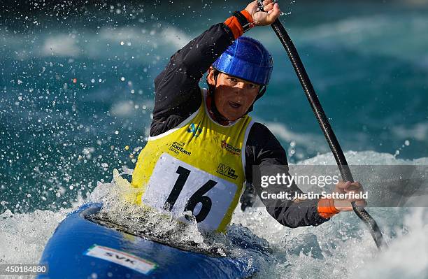 Elena Kaliska of Slovakia in action in the Women's Kayak at Lee Valley White Water Centre on June 6, 2014 in London, England.