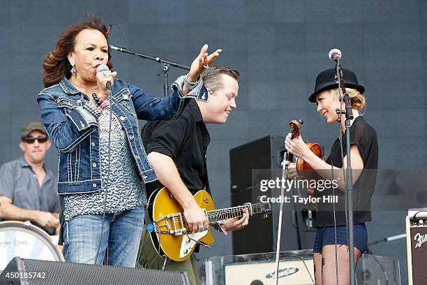 Candi Staton, Jason Isbell, and Amanda Shires perform on day 1 of the 2014 Governors Ball Music Festival at Randall's Island on June 6, 2014 in New...