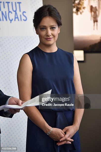 Giovanna Mezzogiorno attends the Chevalier Des Arts Et Des Lettres Award ceremony on June 6, 2014 in Milan, Italy.