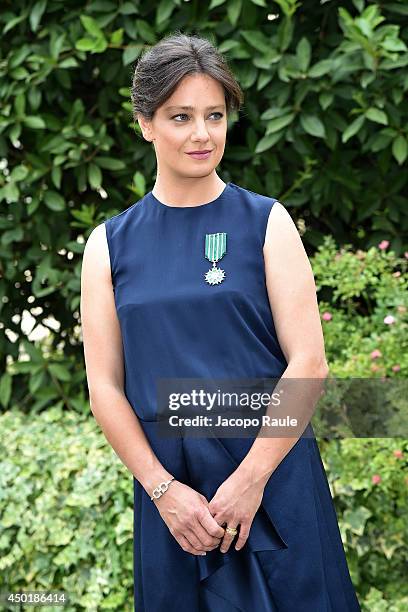 Giovanna Mezzogiorno attends the Chevalier Des Arts Et Des Lettres Award ceremony on June 6, 2014 in Milan, Italy.