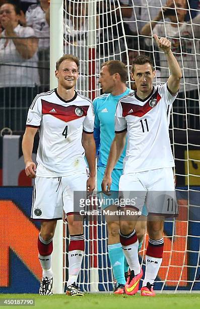 Miroslav Klose of Germany celebrates during the International Friendly Match between Germany and Armenia at coface Arena on June 6, 2014 in Mainz,...