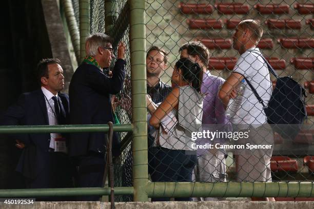 Football Australia Chairman and CEO David Gallop is interviewed by Australian media at the International Friendly match between Croatia and the...