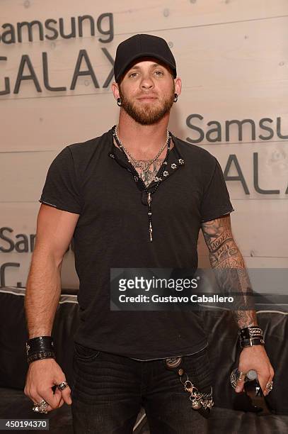 Brantley Gilbert at the Samsung Galaxy Artist Lounge at the 2014 CMA Music Festival on June 6, 2014 in Nashville, Tennessee.