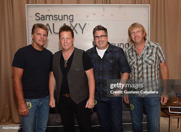 Richie McDonald, Michael Britt, Dean Sams, Keech Rainwater of LoneStar at the Samsung Galaxy Artist Lounge at the 2014 CMA Music Festival on June 6,...