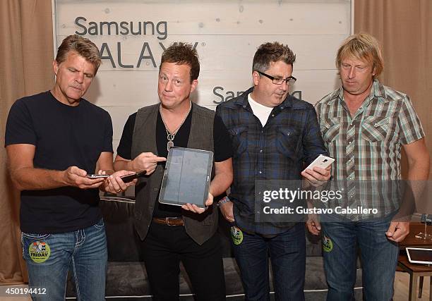 Richie McDonald, Michael Britt, Dean Sams, Keech Rainwater of LoneStar at the Samsung Galaxy Artist Lounge at the 2014 CMA Music Festival on June 6,...