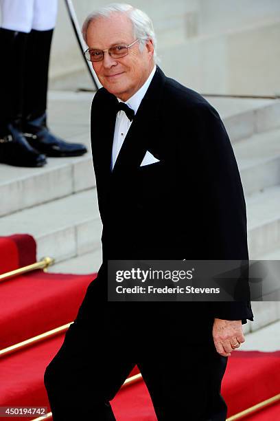 David De Rothschild arrives at the Elysee Palace for a State dinner in honor of Queen Elizabeth II, hosted by French President Francois Hollande as...