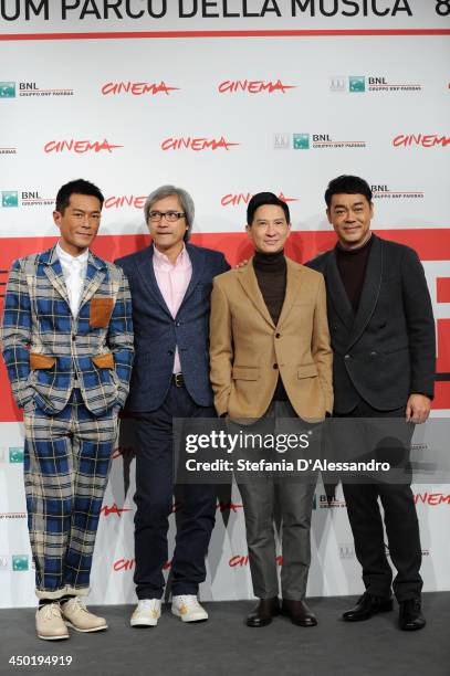 Louis Koo, Benny Chan, Nick Cheung and Sean Lau attend the 'Sou Duk' Photocall during The 8th Rome Film Festival on November 17, 2013 in Rome, Italy.