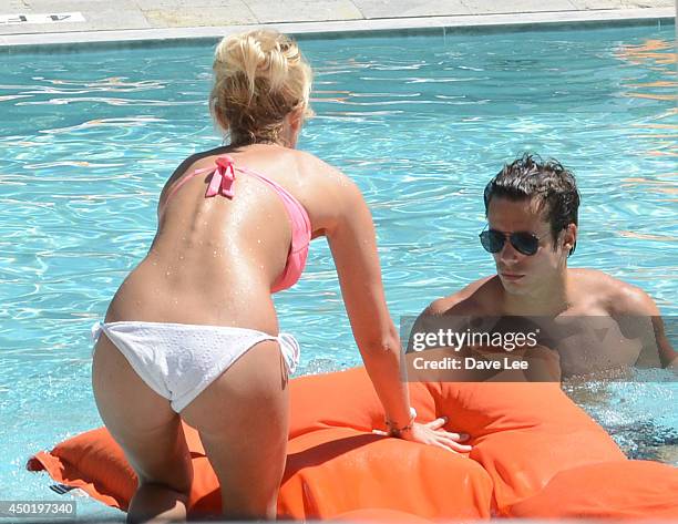 Caroline Receveur and Valentin Lucas sighting at Shore Club Hotel on... News Photo - Getty Images