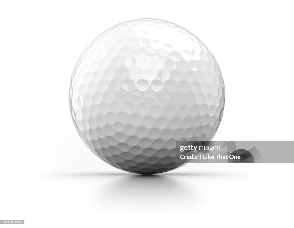 Golfball on white background