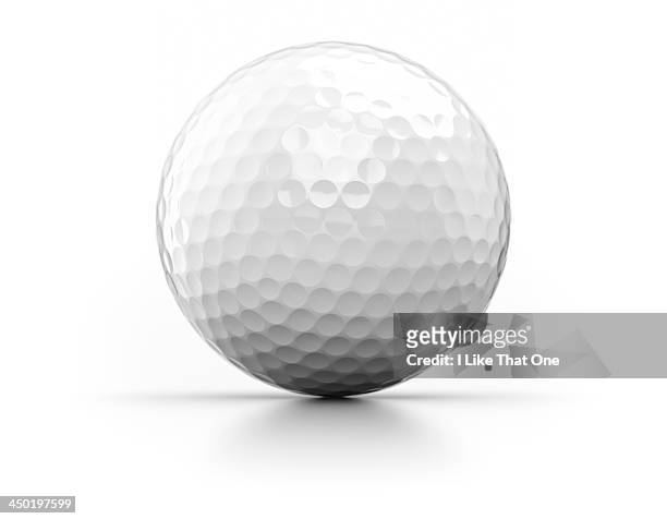 golfball on white background - golf ball stock pictures, royalty-free photos & images