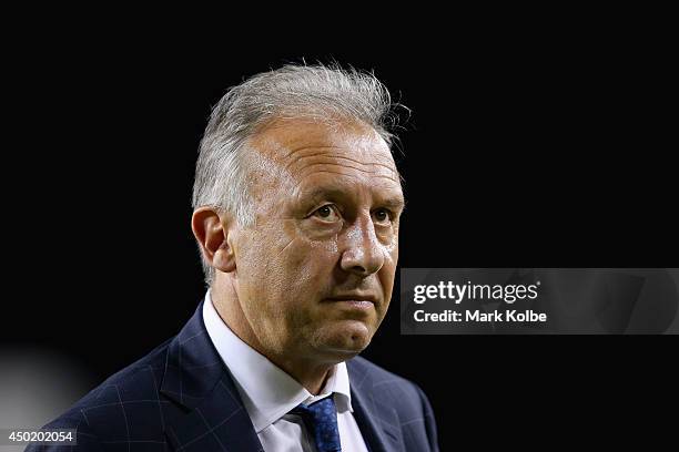 Japan head coach Alberto Zaccheroni looks on as he leaves the pitch after the International Friendly Match between Japan and Zambia at Raymond James...