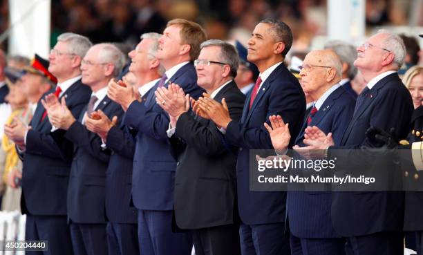 Prime Minister of Canada Stephen Harper, President of the European Council Herman Van Rompuy, King Philippe of Belgium, King Willem-Alexander of The...