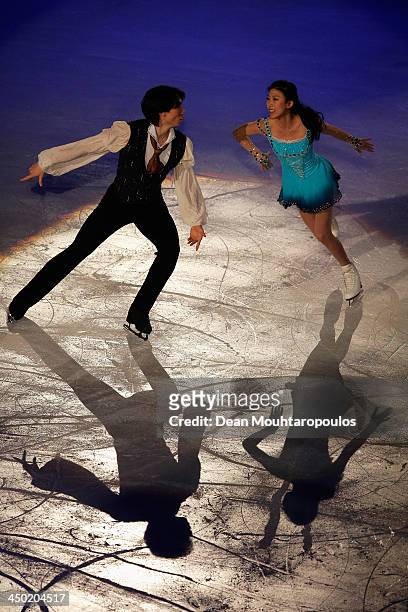 Qing Pang and Jian Tong of China perform during in the Gala Exhibition on day three of Trophee Eric Bompard ISU Grand Prix of Figure Skating...