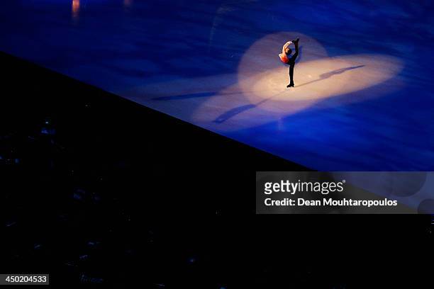 Yuzuru Hanyu of Japan performs during in the Gala Exhibition on day three of Trophee Eric Bompard ISU Grand Prix of Figure Skating 2013/2014 at the...