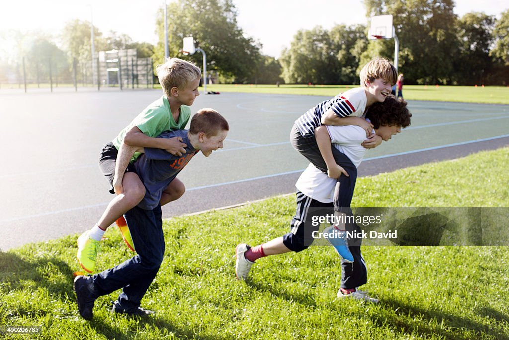Boys playing in the park