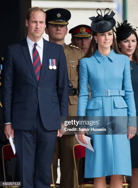 Catherine, Duchess of Cambridge and Prince William, Duke of Cambridge attend a service during the D-Day 70 Commemorations on June 6, 2014 in...