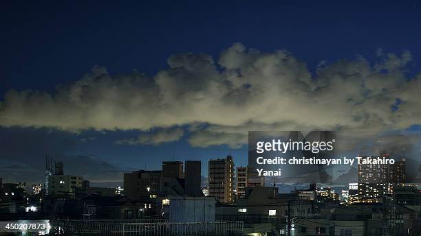 the sky from koto ward, tokyo - christinayan ストックフォトと画像