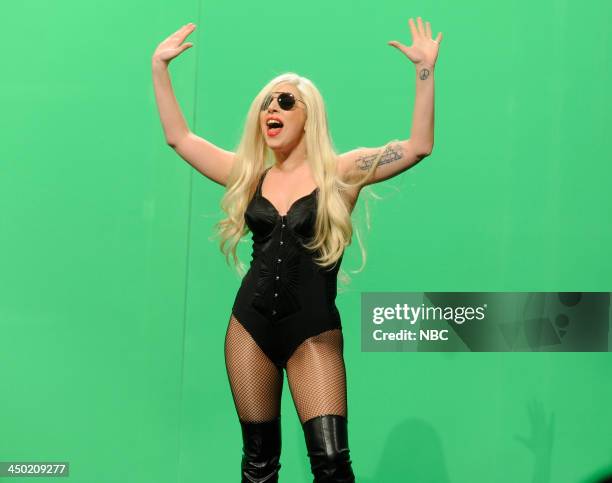 Lady Gaga" Episode 1647 -- Pictured: Lady Gaga as herself during the Worst Cover Songs of All Time --