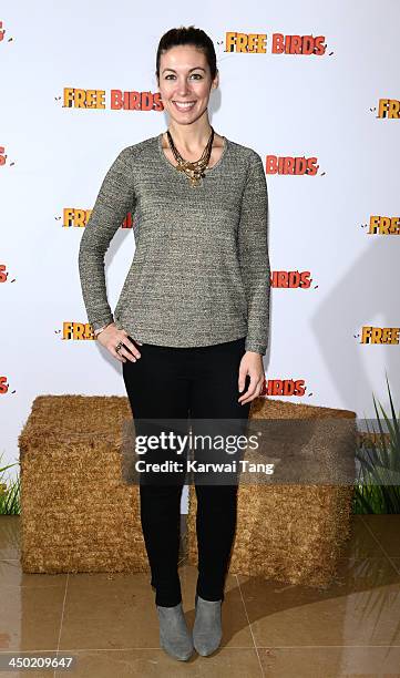 Emma Crosby arrives for the Screening of 'Free Birds' held at the May Fair Hotel on November 17, 2013 in London, England.