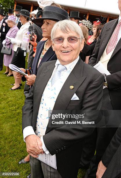 Elaine Carson and Willie Carson attend Derby Day at the Investec Derby Festival at Epsom Downs Racecourse on June 6, 2014 in Epsom, England.