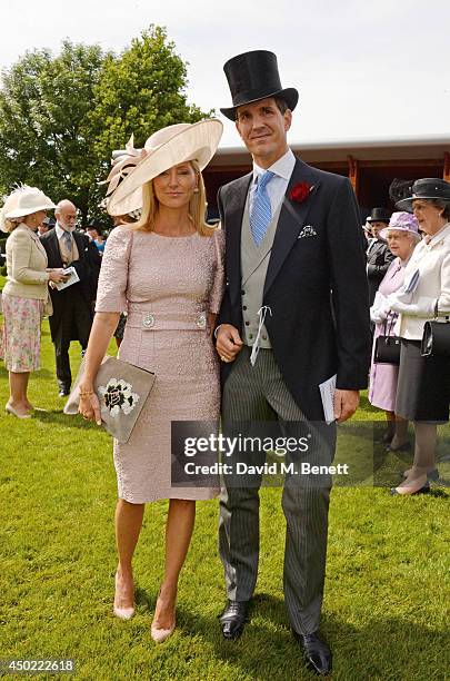 Crown Princess Marie-Chantal of Greece and Crown Prince Pavlos of Greece attend Derby Day at the Investec Derby Festival at Epsom Downs Racecourse on...