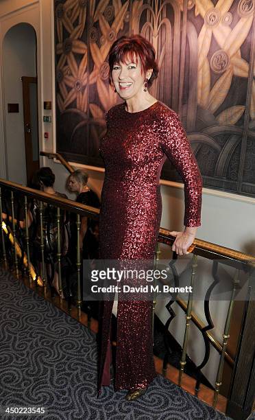 Janet Street Porter attends a drinks reception at the 59th London Evening Standard Theatre Awards at The Savoy Hotel on November 17, 2013 in London,...