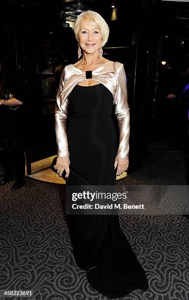 Dame Helen Mirren attends a drinks reception at the 59th London Evening Standard Theatre Awards at The Savoy Hotel on November 17, 2013 in London,...