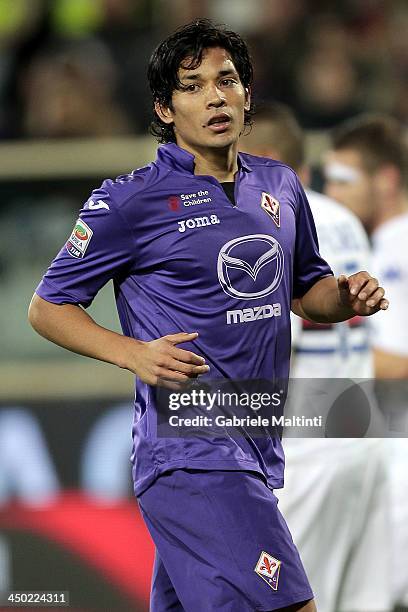 Matias Fernandez of ACF Fiorentina looks during the Serie A match between ACF Fiorentina and UC Sampdoria at Stadio Artemio Franchi on November 10,...