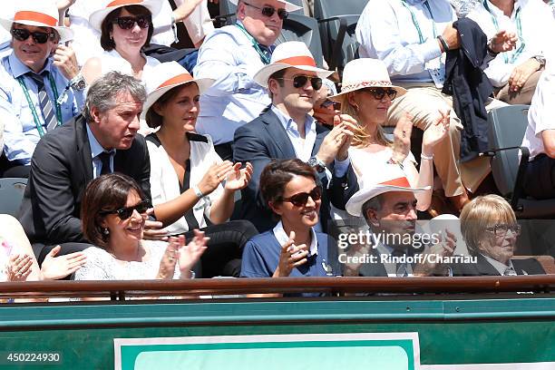 Judoka Thierry Rey, guest, Laurence Ferrari with her companion Renaud Capucon, Mayor of Paris Anne Hidalgo, Minister of Women's Rights, the City and...