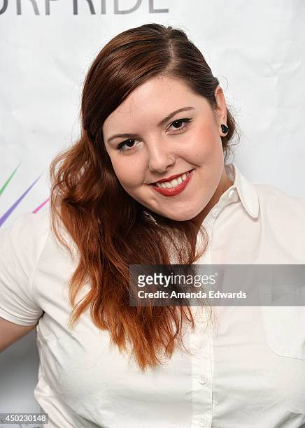 Musician Mary Lambert poses backstage on Day 1 of LA Pride 2014 on June 6, 2014 in West Hollywood, California.