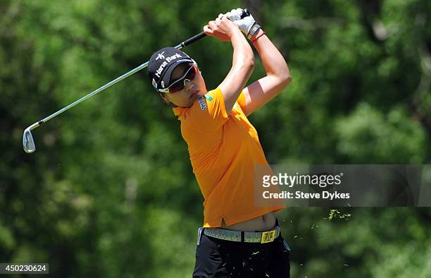 So Yeon Ryu, of South Korea, hits her tee shot on the third hole during the third round of the Manulife Financial LPGA Classic at the Grey Silo Golf...