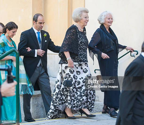 Princess Beatrix of The Netherlands attends Juan Zorreguieta and Andrea Wolf's wedding at palais Liechtenstein on June 7, 2014 in Vienna, Austria.