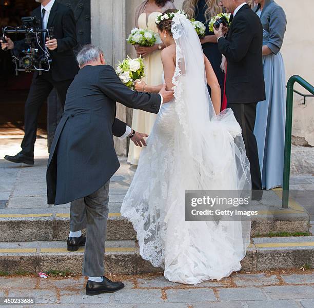 Andrea Wolf arrives for her wedding to Juan Zorreguieta at palais Liechtenstein on June 7, 2014 in Vienna, Austria.