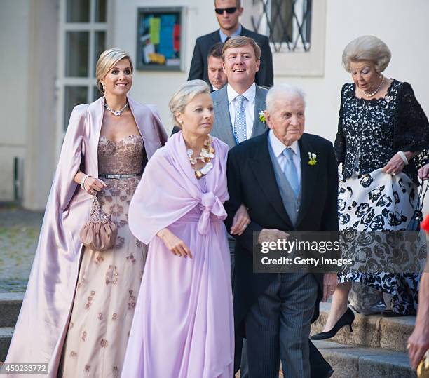 Queen Maxima of The Netherlands, King Willem-Alexander, Princess Beatrix of The Netherlands and guests attend Juan Zorreguieta and Andrea Wolf's...