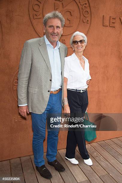 Managing Director Christine Lagarde and her husband Xavier Giocanti attend the Roland Garros French Tennis Open 2014 - Day 14 at Roland Garros on...