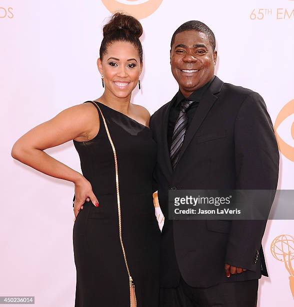 Actor Tracy Morgan and Megan Wollover attend the 65th annual Primetime Emmy Awards at Nokia Theatre L.A. Live on September 22, 2013 in Los Angeles,...