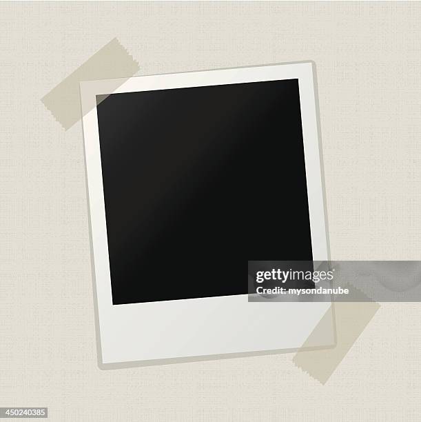 stockillustraties, clipart, cartoons en iconen met blank photo 0n canvas texture background - frame