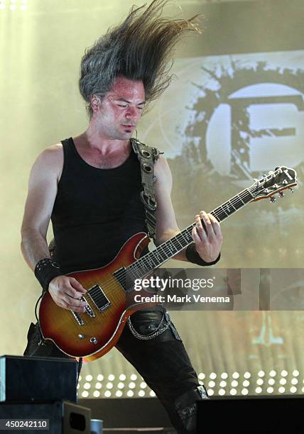 Isaac Delahaye of Epica performs at Day 1 of Pinkpop at Megaland on June 7, 2014 in Landgraaf, Netherlands.