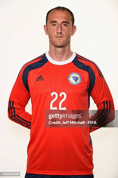 Asmir Avdukic of Bosnia and Herzegovina poses during the official Fifa World Cup 2014 portrait session on June 7, 2014 in Sao Paulo, Brazil.
