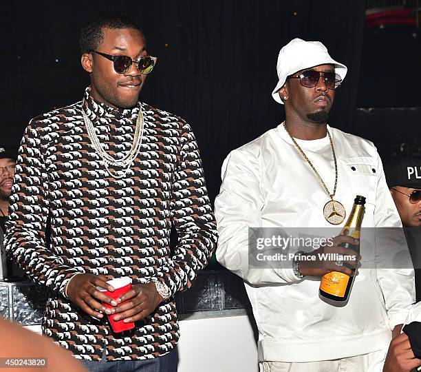 Meek Mill and Sean 'Diddy' Combs attend The Memorial Day Weekend Grand Finale hosted by Meek Mill, Teyana Taylor, and YG at Prive on May 25, 2014 in...