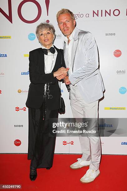 Erminia Ferrari and Kaspar Capparoni attend the Homage To Nino Manfredi photocall at Auditorium della Conciliazione on June 7, 2014 in Rome, Italy.