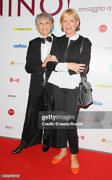 Erminia Ferrari and Catherine Spaak attend the Homage To Nino Manfredi photocall at Auditorium della Conciliazione on June 7, 2014 in Rome, Italy.