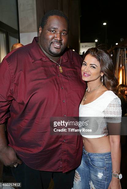 Quinton Aaron and Golnesa "GG" Gharachedaghi attend the Tower Cancer Research Foundation's "Cancer Free Generation" Celebrity Poker Tournament on...