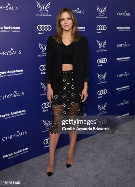 Actress and singer Katharine McPhee arrives at the 13th Annual Chrysalis Butterfly Ball at a private Mandeville Canyon estate on June 7, 2014 in Los...