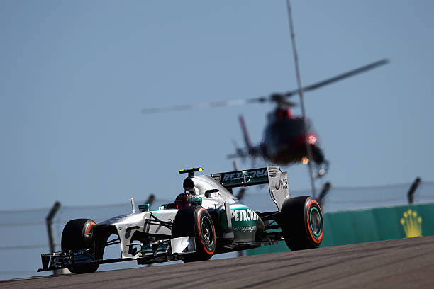 AUSTIN, TX - NOVEMBER 17: Lewis Hamilton of Great Britain and Mercedes GP drives during the United States Formula One Grand Prix at Circuit of The Americas on November 17, 2013 in Austin, United States. 