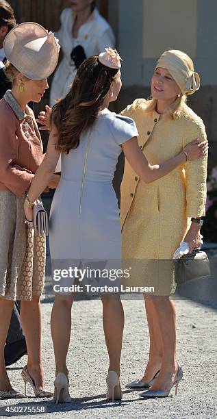Louise Gottlieb and Eva Maria Walter attend the Royal Christening of Princess Leonore at Drottningholm Palace Chapel on June 8, 2014 in Stockholm,...