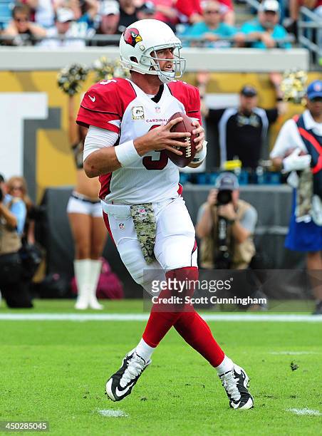 Carson Palmer of the Arizona Cardinals passes against the Jacksonville Jaguars at EverBank Field on November 17, 2013 in Jacksonville, Florida.