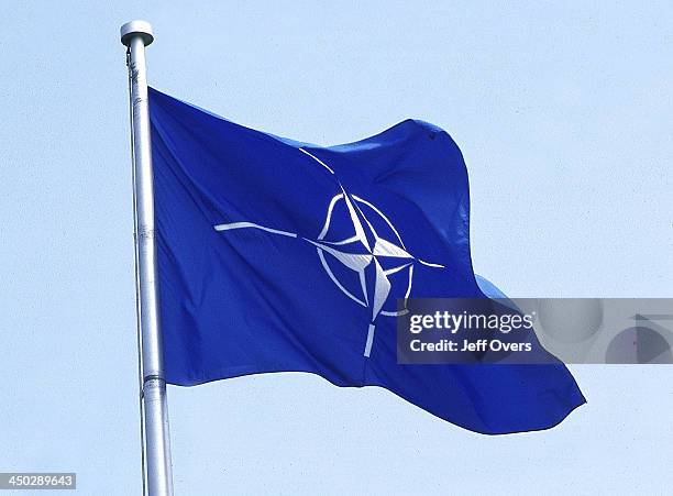 Blue & white NATO Flag.