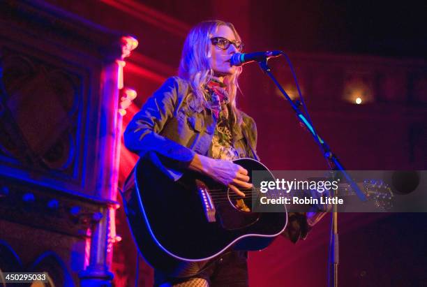 Aimee Mann performs on stage at the Union Chapel on November 17, 2013 in London, United Kingdom.